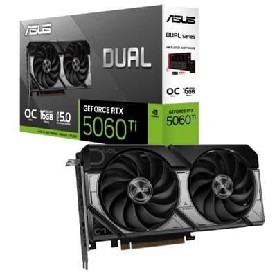 SVGA ASUS DUAL-RTX5060TI-O16G nVidia 16GBDDR7 128bit 2632Mhz-o.c. PCIe5.0 1xHDMI 3xDP 7680x4320 2,5slot 90YV0MH0-M0NA Fino:30/09