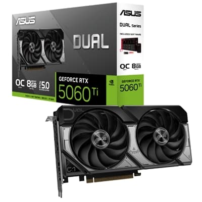 SVGA ASUS DUAL-RTX5060TI-O8G nVidia 8GBDDR7 128bit 2632Mhz-o.c. PCIe5.0 1xHDMI 3xDP 7680x4320 2,5slot 90YV0MP2-M0NA00