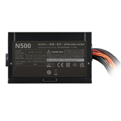 ALIMENTATORE ATX 500W Cooler Master Elite NEX MPW-5001-ACBN-BEU PFC ATTIVO Efficienza +75% 240Vac Fan120mm 140x150x86 Fino:18/09