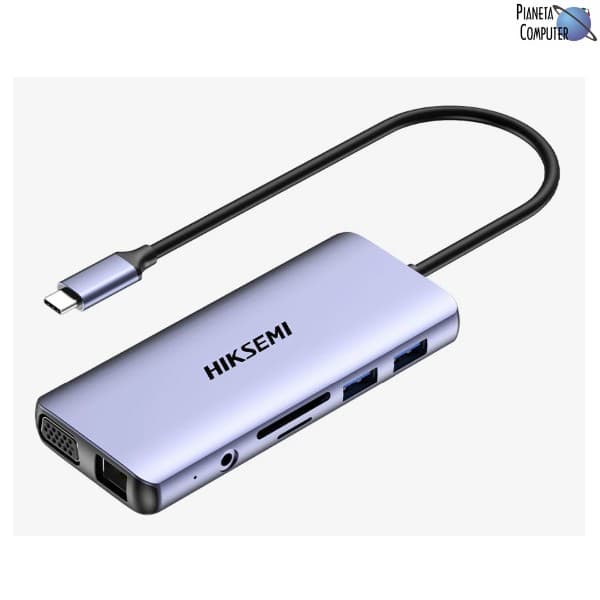 Docking Station HIKVISION HS-HUB-DS11 Type-c USB-C Multiport Dock - SD Reader USB 3.0 x2 UB 2.0 x2, HDMI, Type-c PD 100W, LAN Gigabit