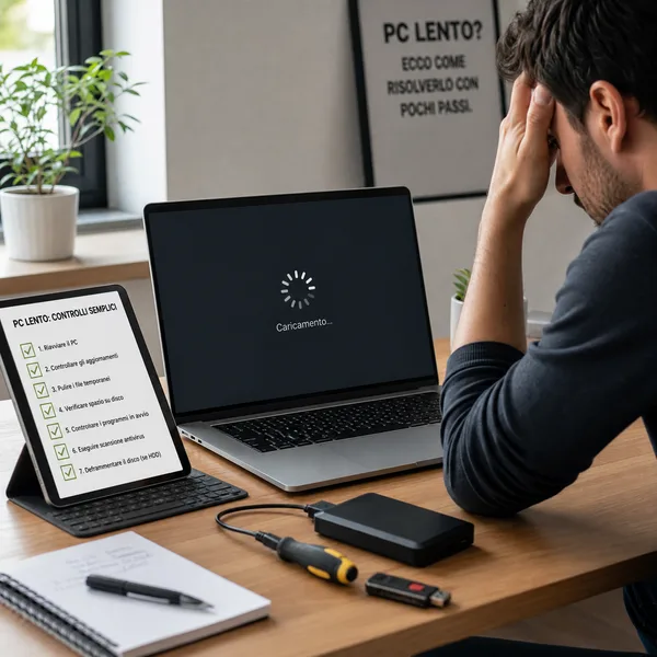 Computer lento con controlli semplici prima dell'assistenza