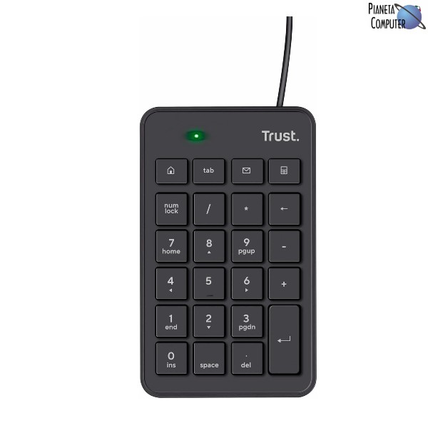 Tastierino numerico esterno Numeric PAD TRUST XALAS 22221 - cavo USB