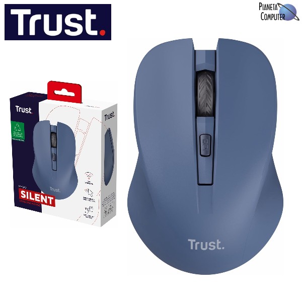 Mouse Cordless TRUST MYDO SILENT CLICK senza fili (BLU)