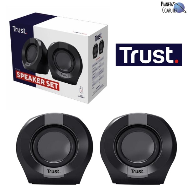 Altoparlanti TRUST POLO Compact 2.0 Speaker Set (Due satelliti) - alim. USB e Jack per audio