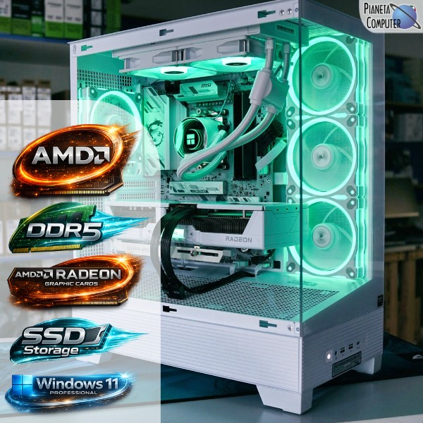 Computer 31PLUS X - AMD Ryzen 5 9600X Liquid, 32GB RAM DDR5, RX 9070XT@16GB, SSD 2TB, WIFI/BT. Win 11 PRO