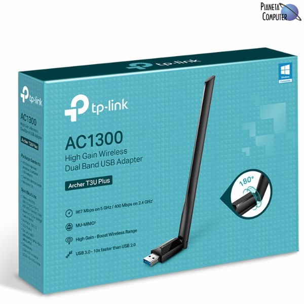 Network WIFI esterno TP-LINK ARCHER T3U PLUS AC1300 Dual Band Wifi - USB