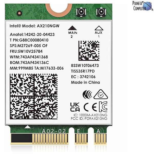 Network WIFI 6E AX210/AX5400 Wireless e Bluetooth 5.3 - Scheda Modulo M.2