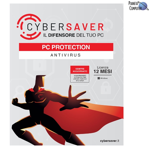 CYBERSAVER BOX - PC PROTECTION - ANTIVIRUS - 12 mesi - 1 Computer