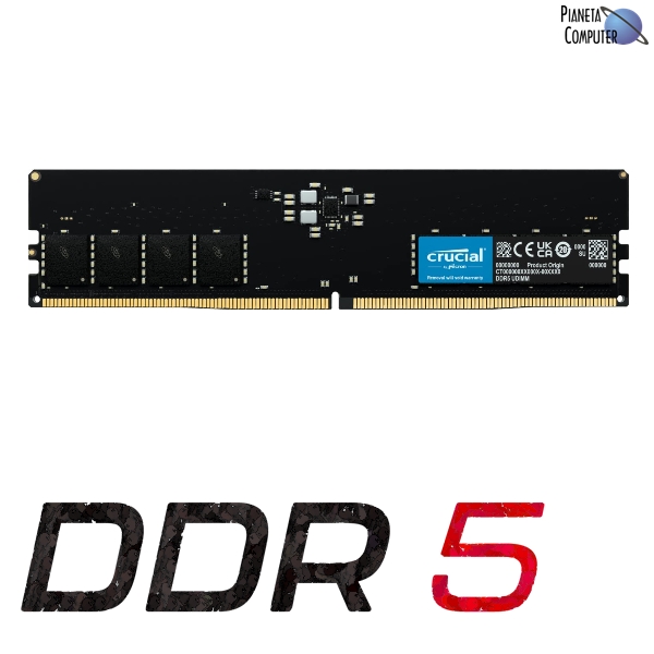 Memoria DDR5 da 16GB a 5600MHz CRUCIAL UDIMM CT16G56C46U5 (EXPO/XMP 3.0)