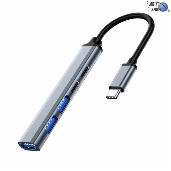 HUB USB 3.0 Type-C esterno Ewent con 3 porte USB e 2 porte Type-C (EW1149)