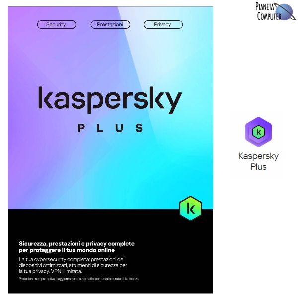 KASPERSKY PLUS per 5 DISPOSITIVI, 12 mesi (Nuovo Internet Security)
