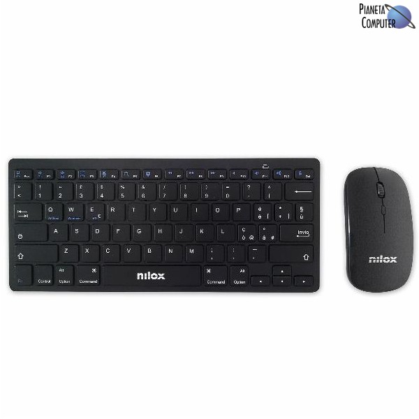 Tastiera e Mouse Cordless Nilox Compact KIT - ricevitore USB (Colore NERA. Batterie non incluse)