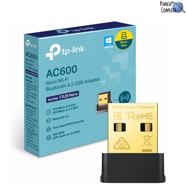 Network WIFI esterno TP-LINK ARCHER T2UB NANO AC600 Dual Band Wifi e Bluetooth 4.2 - USB