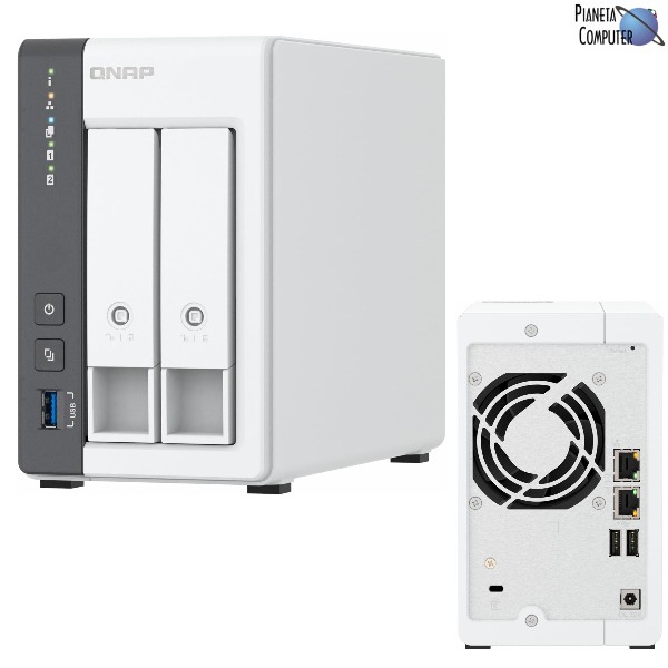 NAS QNAP - TS-216G con 2 bay per Hard Disk SATA (HD non inclusi) - LAN