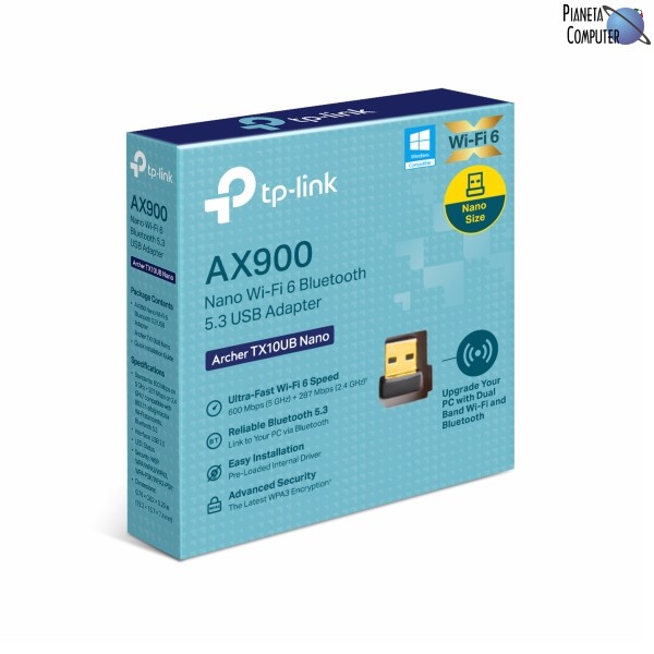 Network WIFI esterno TP-LINK ARCHER TX10UB NANO AX900 Dual Band Wifi e Bluetooth 5.3 - USB