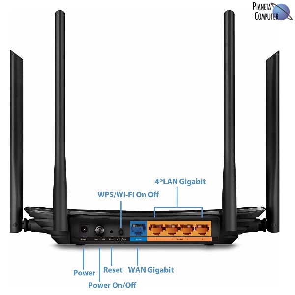 Broadband Router WiFi TP-LINK ARCHER C6 - 4xRJ45 GigE (no modem) - Pianeta  Computer