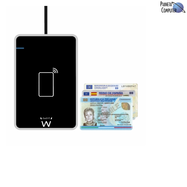 Lettore esterno di SMART CARD FIRMA DIGITALE NFC RFID CIE per porta USB  (EW1053) - Pianeta Computer