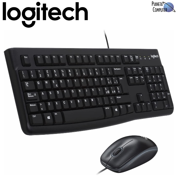 Tastiera e Mouse con cavo Logitech MK120 Optical - USB - Pianeta Computer